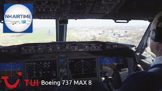 BOEING 737 MAX 8 TUI Fly COCKPIT VIEW from AMSTERDAM to ROTTERDAM
