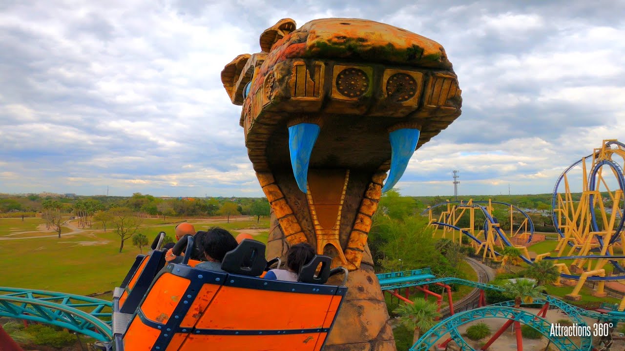 Cobra Spinning Roller Coaster Busch Gardens Theme Park Youtube
