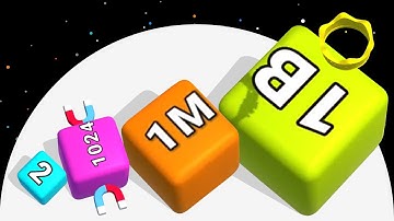 Eating Cubes to make Biggest NumberBlock Snake! - JELLY CUBE RUN 2048 (Snake io Satisfying Games)