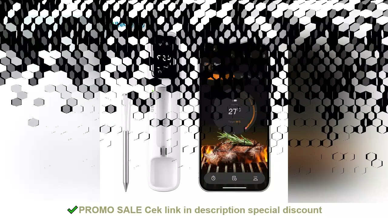 INKBIRD INT-11I-B Mini Wireless Meat Thermometer, Bluetooth 5.4 1000ft, 1s Response, IP67, 26 Preset