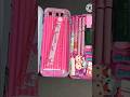 filling my cute pink color metal pencil box with filling pink color stationary/ shorts