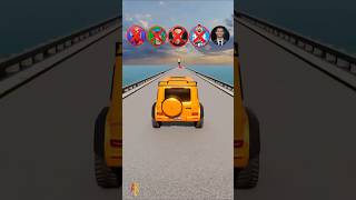 Cars &amp; Ambulance Van vs Giant Pit Bollards Crash - BeamNG.drive