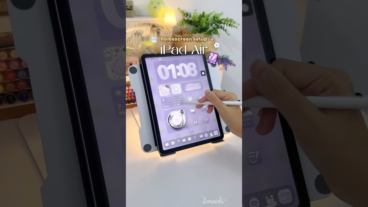 🪻Cách trang trí Homescreen iPad tông Tím cực xinh | iPad Air M3 Setup Widget