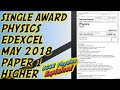 May 2018 Physics higher paper 1 Edexcel (Triple)