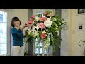 イギリススタイルフラワーアレンジメント作り方／薔薇と胡蝶蘭のスタンド花