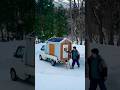 軽トラックの荷台に家を建てました。薪ストーブで暖まる冬。 #camping #snowcamp #relaxing #shorts