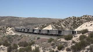 WBD 3,2 BNSF ballast train descends Cajon Summit 7/5/25