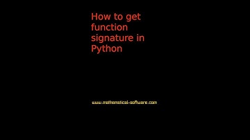 [Python] How to get function signature