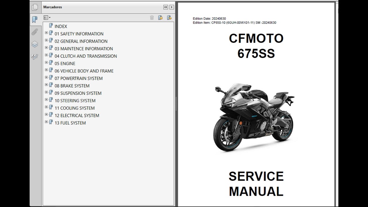 Cfmoto 675SS 2024 & Up - Workshop Service Repair Manual - YouTube