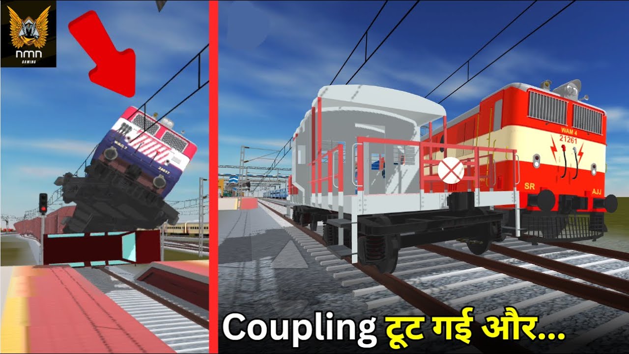 train अपना caboose छोड़ कर चली गई 😱| indian train crossing 3d nmn gaming 