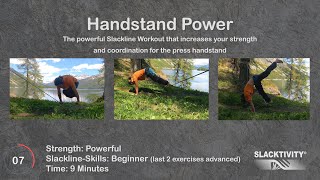 Slackline Workout - "Handstand Power" - For Slackline Beginners