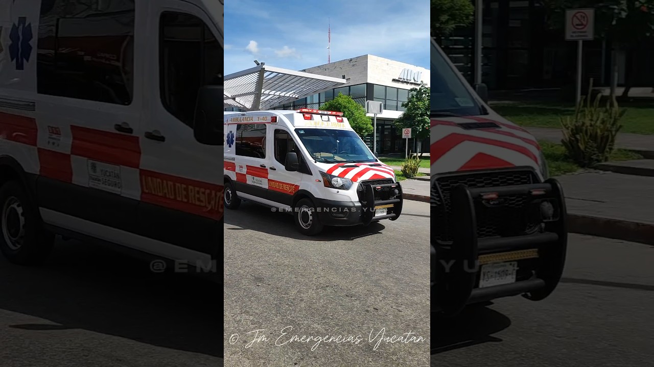 Ambulancia Y-40 respondiendo (SSP Yucatán) 