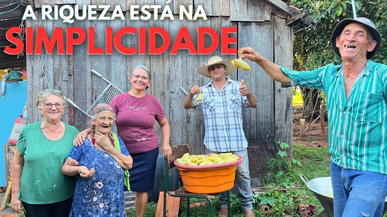 A VERDADEIRA FELICIDADE DA ROÇA ESTÁ AQUI! | Fizemos 62 pamonhas na casa do Bastião e Dona Maria