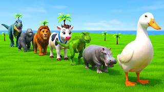 Long Slide Game With Cow Elephant Gorilla Hippopotamus Tiger   3d Animal Game   Funny 3d Animals screenshot 5