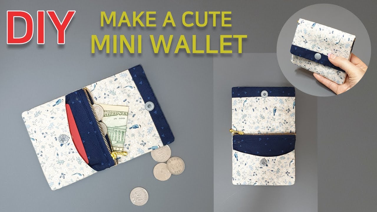 DIY Make a cute mini wallet/Money & Card/손지갑만들기/동전&지폐&카드수납/[JSDAILY]
