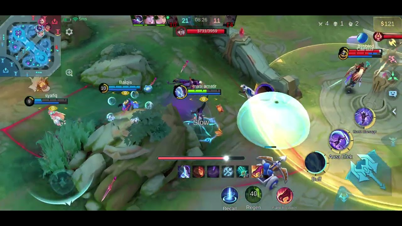 Coba coba main pake Karina, sulit juga ya