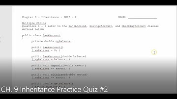 JAVA - Lesson #126 - APCSA - CH  9 Inheritance Practice Quiz #2