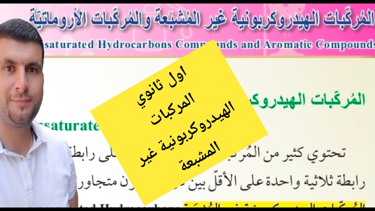 (13) الصف الاول ثانوي درس المركبات الهيدروكربونية غير المشبعة ج1 مقدمة الدرس ص26