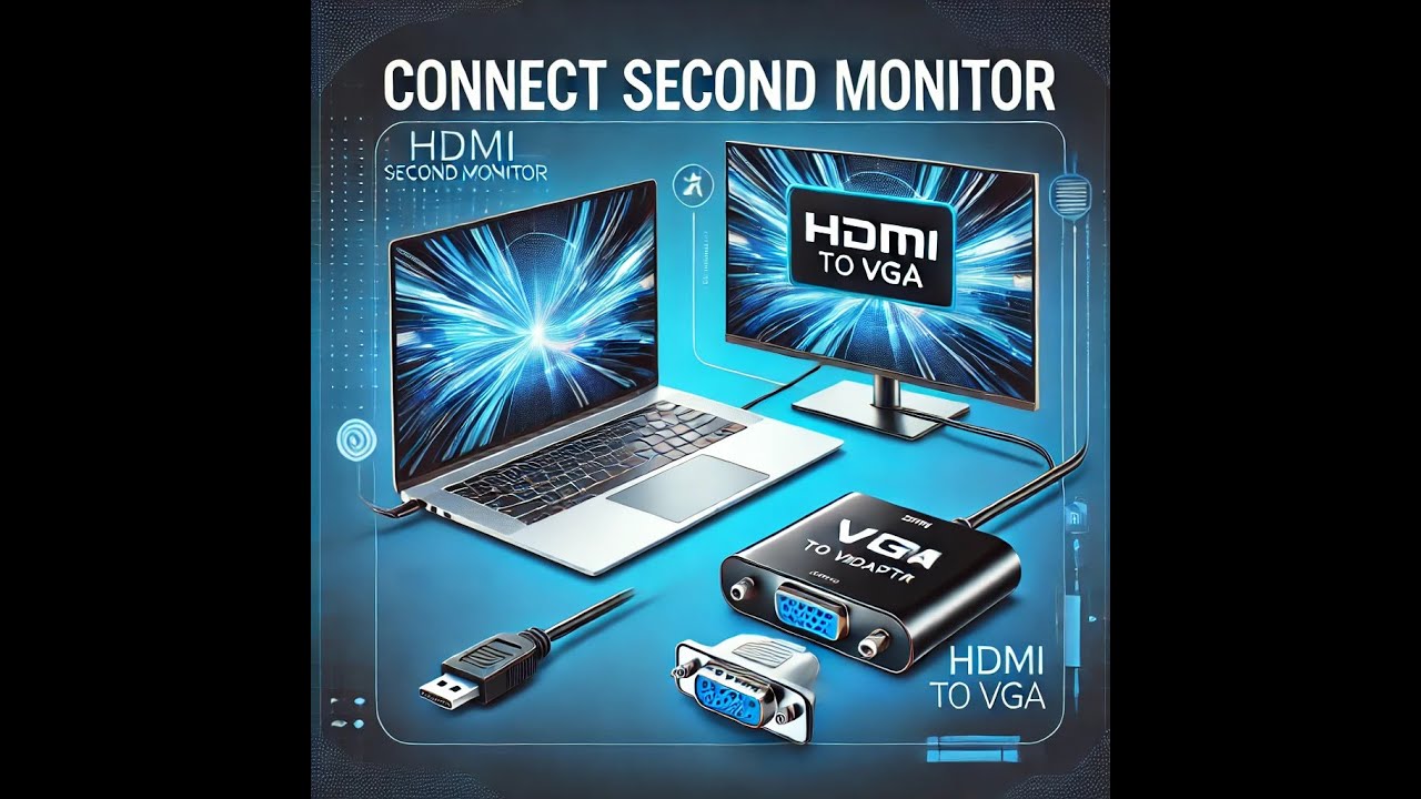 How to Connect a Second Monitor to a Laptop via HDMI to VGA Easy Setup ...