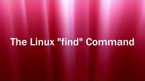 The Linux find Command