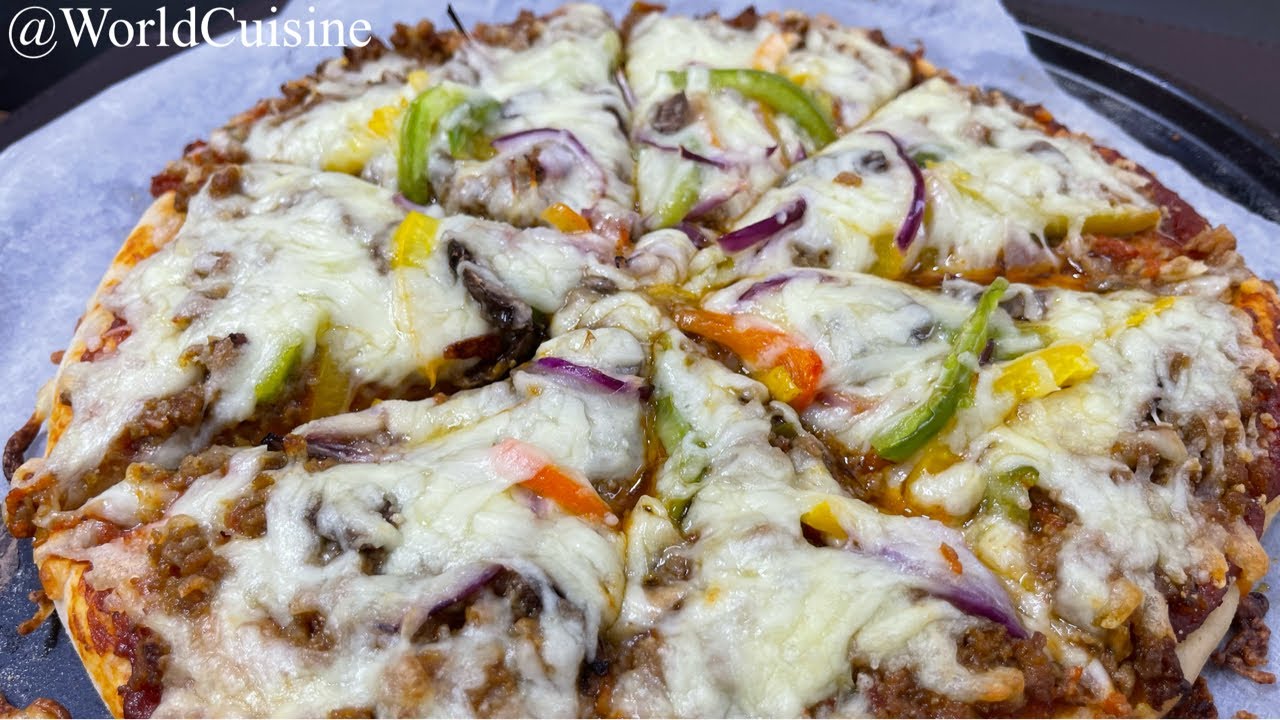 Mince Meat Pizza Spicy Keema Pizza Recipes by World Cuisine YouTube