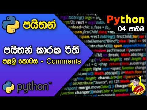 Python Lesson 04 (Part I) - Syntax and Comments ( Sinhala )  - පයිතන් කාරක රීති