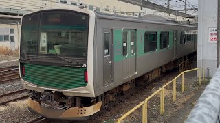 【4K高画質】EV-E301系ヤマV3編成(ACCUM)が烏山行きとして宇都宮駅を発車していくシーン(2026.3.20.10:34)