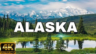 FLYING OVER ALASKA (4K UHD) - AMAZING BEAUTIFUL SCENERY &amp; RELAXING MUSIC