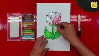 How to draw a flower tulip   Coloring pages 720p screenshot 4