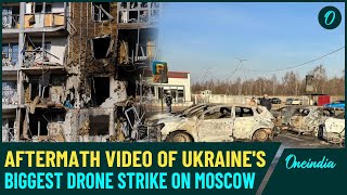 Morning Footage of Ukraines Overnight Drone Assault on Moscow: Explosions, Fires, Destruction
