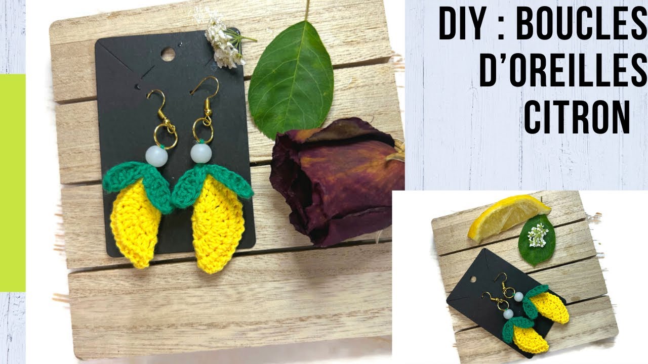 Boucles D'oreilles Originales Tranche De Citron Acrylique