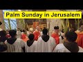 Jerusalem Palm Sunday Procession 2024 at the Church of the Holy Sepulchre.