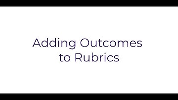 Adding Outcomes to Rubrics in Canvas