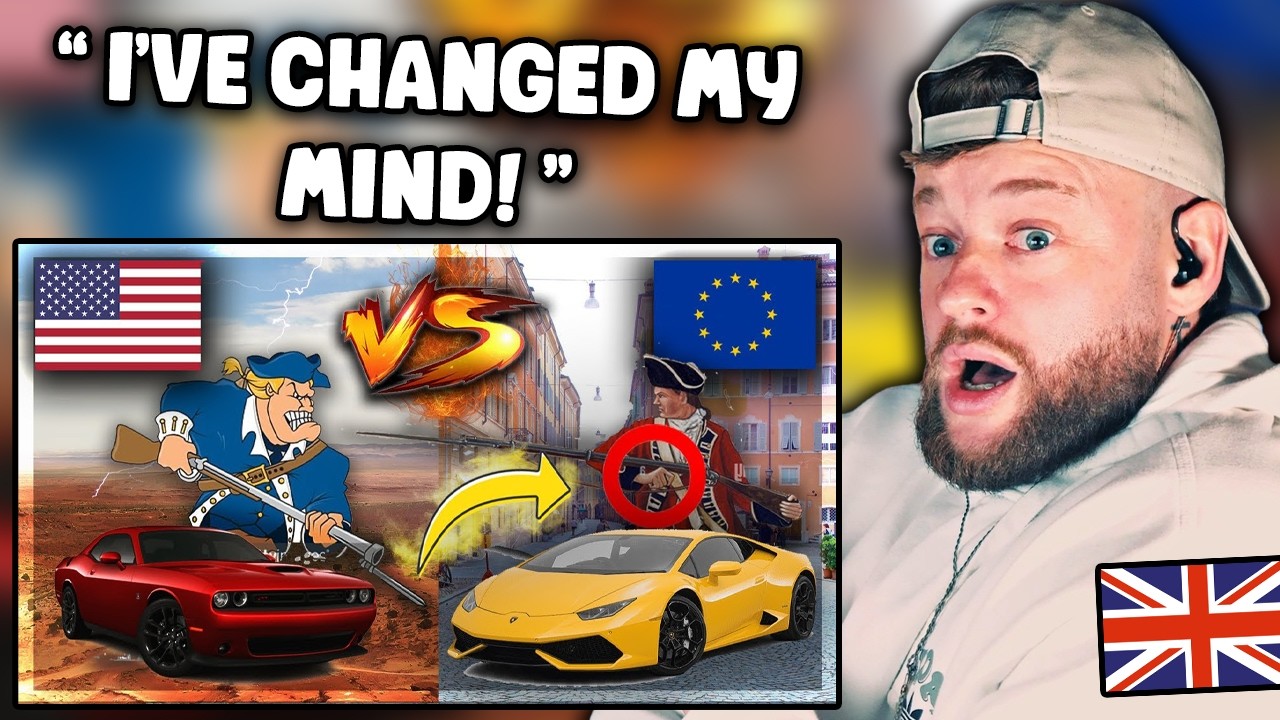 Brit Reacts to "AMERICAN MUSCLE CARS vs EUROPEAN SUPERCARS"