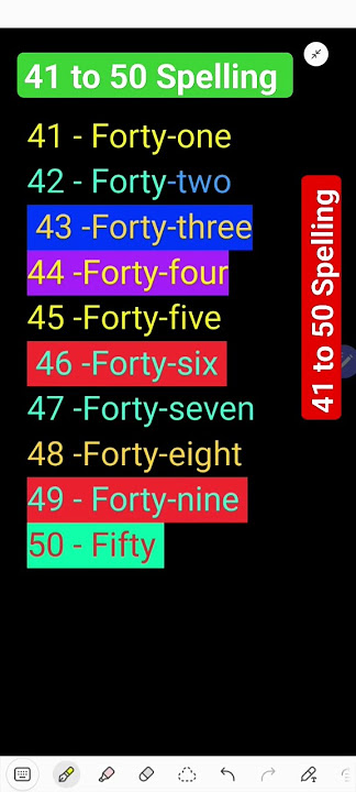 41 to 50 Spelling||Number Names||41,42,43,44,45,46,47,48,49,50 ki spelling #spellingtest #spelling