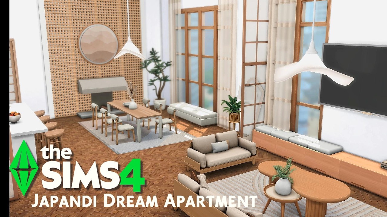 Japandi Dream Apartment | HUGE GIVEAWAY | The Sims 4 NO CC BUILD