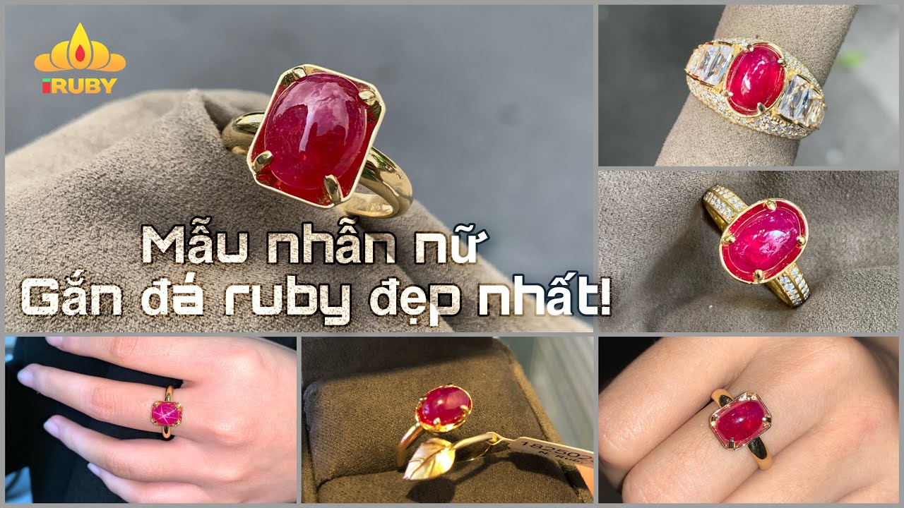Tổng Hợp Mẫu Nhẫn Nữ Gắn Đá Ruby Đẹp Nhất - Nhẫn Nữ Ruby Cabachon - Iruby -  Youtube
