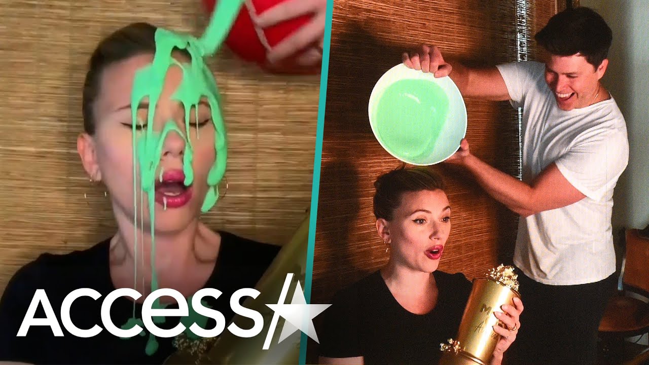 Scarlett Johansson gets slimed during MTV Awards by Colin Jost ...