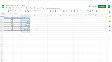 How to do exponents in Google Sheets