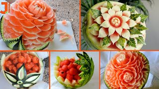 WATERMELON CARVING for PARTIES | 5 Different Ideas | Watermelon Art and Tricks