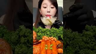 Mukbang ASMR Seafood & Mushromms Boil ? Enoki Mushrooms Shrimp Abalone Tteokbboki Recipe 10 cut