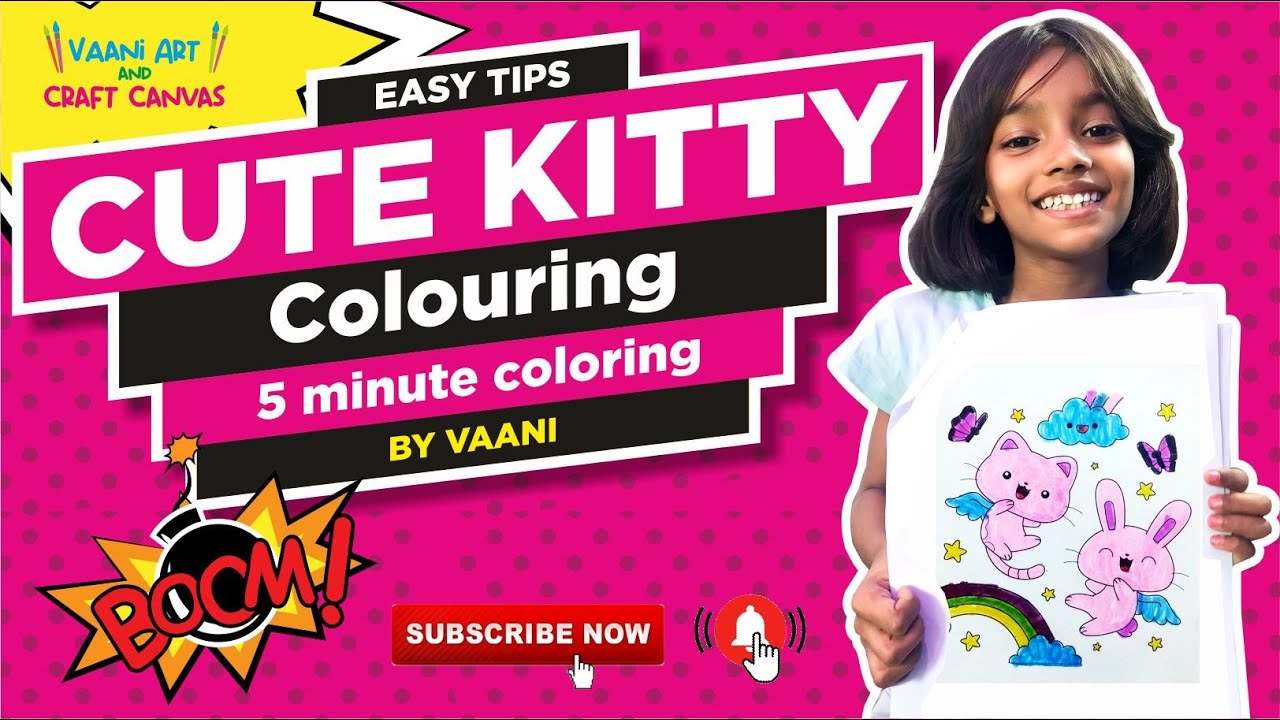 EASY COLORING TIPS || LEARN COLOURING || KITTY COLORING || BRUSH PEN ...