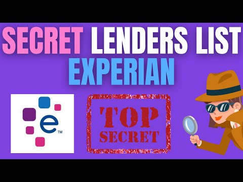 Experian Secret Lender List