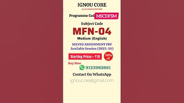 MFN 04 Solved Assignment PDF 2025-26 in English, MSCDFSM program MFN-04 Solved assignments