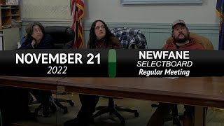 Newfane Selectboard: Newfane SB Mtg 11/21/22