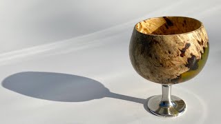 Wood Turning - The &quot;Snifter&quot; Burr, Resin &amp; Pewter