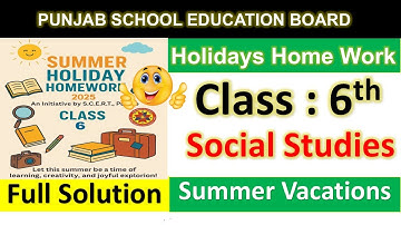 PSEB 6th Class sst Mission Samrath Holiday Homework fully Solved , Project Work solved