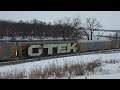 BNSF 6696 Auto rack train in the pouring sleet we had yesterday! I got soaked! Onalaska, Wi. 2/24/26