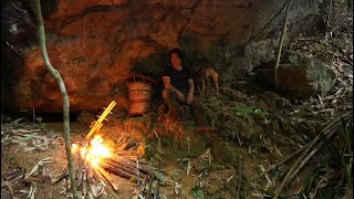 Overnight Cave Shelter, Wild Food, Catch and Cook: Survival Alone | EP.313