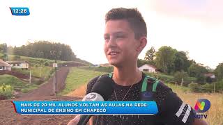 Mais de 20 mil alunos voltam às aulas na Rede Municipal de Ensino em Chapecó